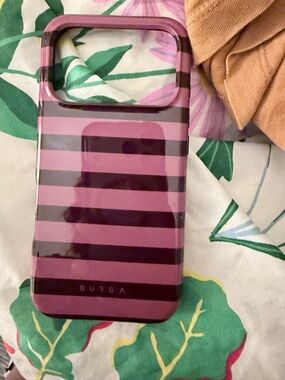 Burgs case Pink and Black Striped Protective Phone Case iPhone 17 pro